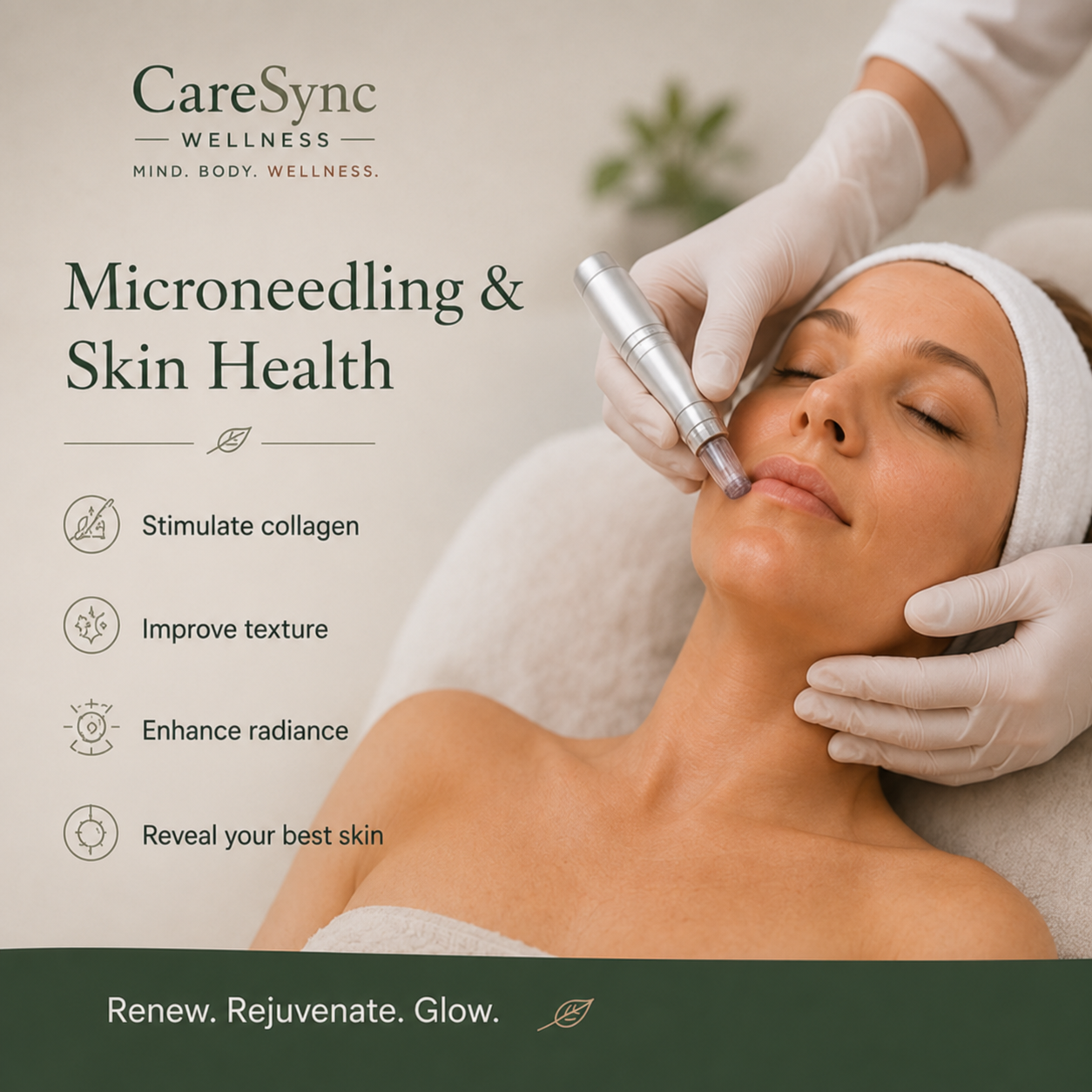 Microneedling and regenerative skincare treatment